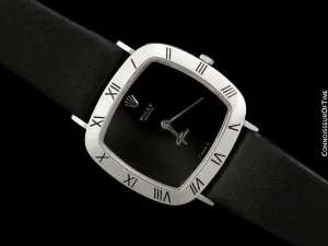 1970 Rolex Cellini Vintage Mens Midsize Handwound TV Watch, Ref. 3830 - 18K White Gold