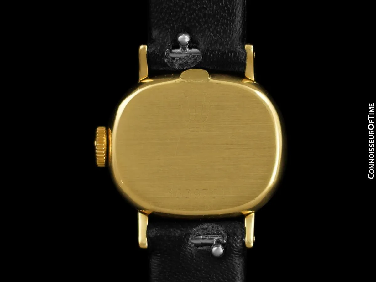 1973 Rolex Precision Pre-Cellini Vintage Ladies Watch with Red Vignette Dial - 18K Gold