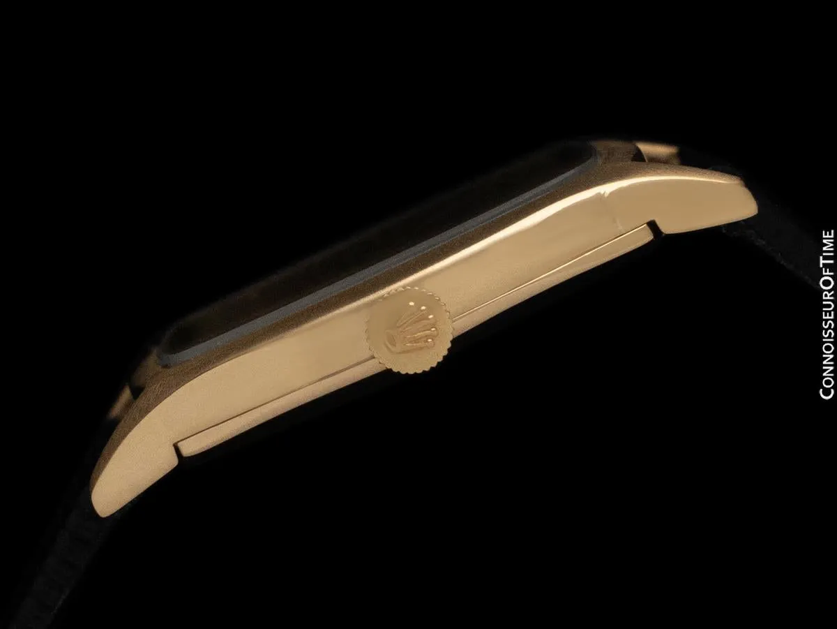 1974 Rolex Cellini Vintage Mens Handwound TV Shaped Dress Watch, Ref. 3805 - 18K Gold
