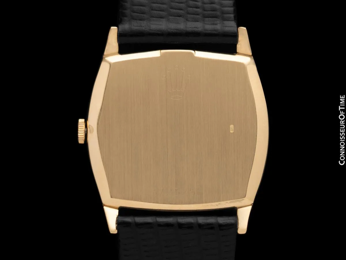 1974 Rolex Cellini Vintage Mens Handwound TV Shaped Dress Watch, Ref. 3805 - 18K Gold