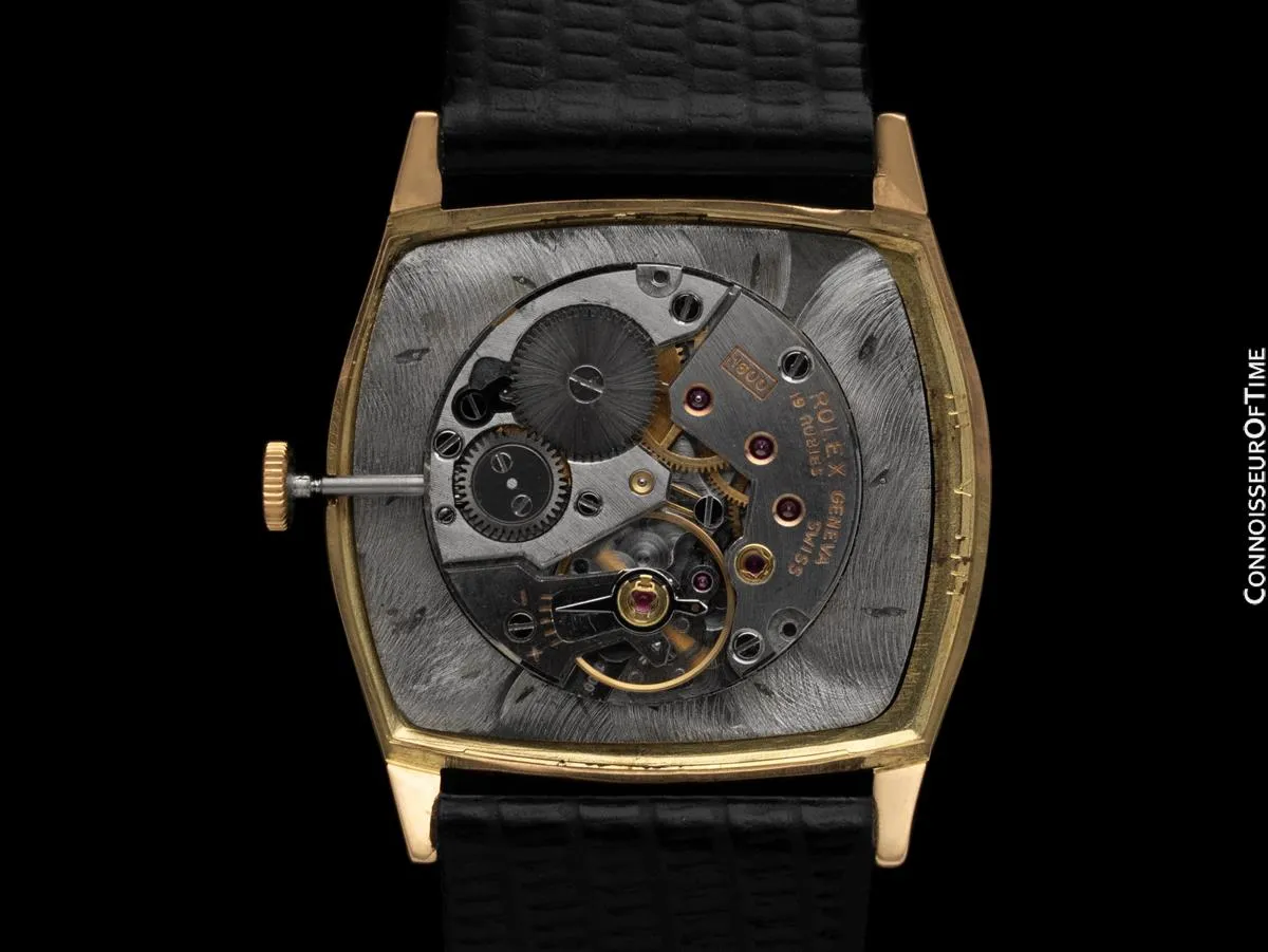 1974 Rolex Cellini Vintage Mens Handwound TV Shaped Dress Watch, Ref. 3805 - 18K Gold