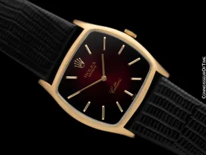 1974 Rolex Cellini Vintage Mens Handwound TV Shaped Dress Watch, Ref. 3805 - 18K Gold