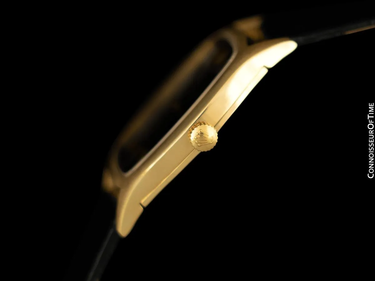 1976 Rolex Cellini Vintage Mens Handwound TV Shaped Dress Watch, Ref. 3805 - 18K Gold