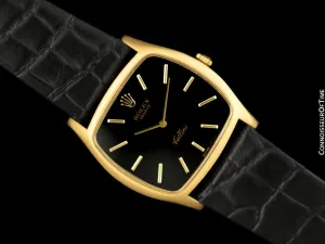 1976 Rolex Cellini Vintage Mens Handwound TV Shaped Dress Watch, Ref. 3805 - 18K Gold