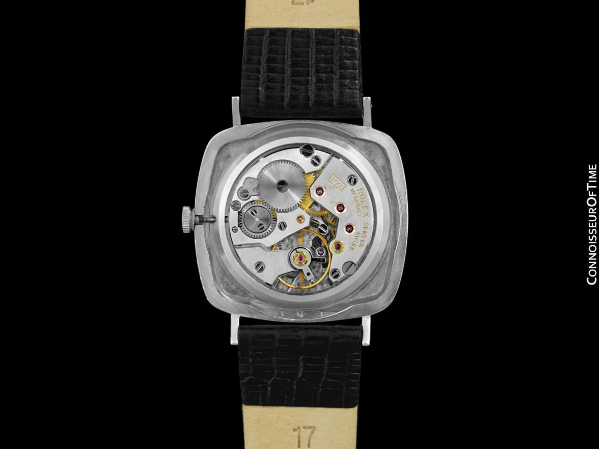 1976 Rolex Cellini Vintage Mens Midsize Handwound TV Watch, Ref. 4084 - 18K White Gold