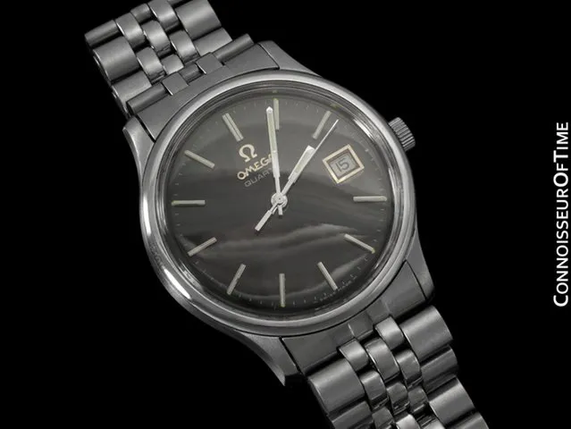 1979 Omega Vintage Mens Full Size Quartz Watch, Date - Stainless Steel