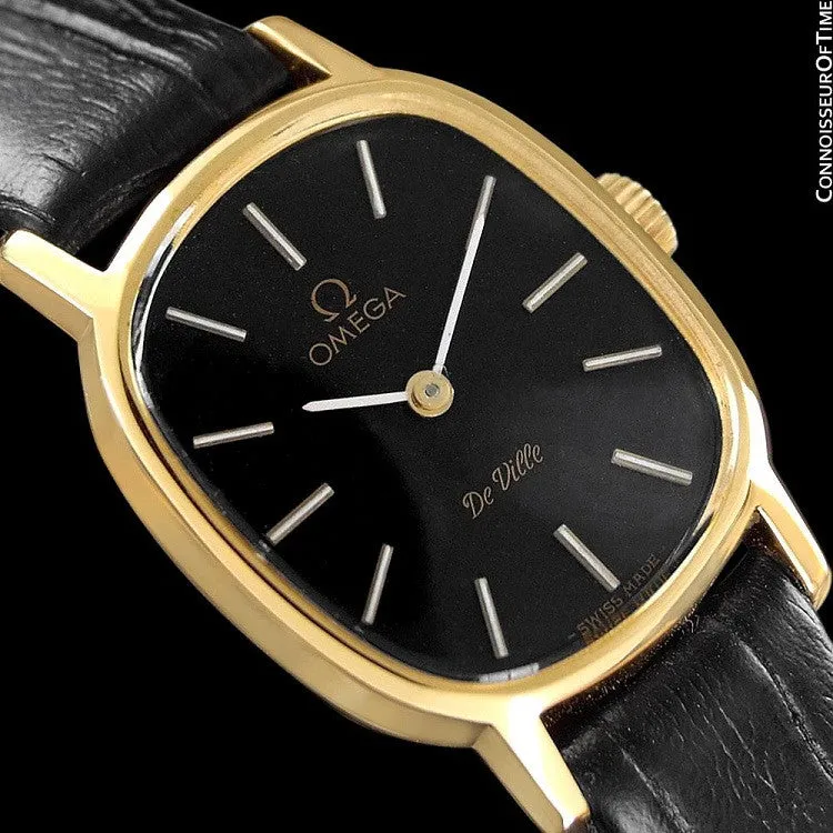 1980 Omega De Ville Vintage Ladies Watch - 18K Gold Plated & Stainless Steel