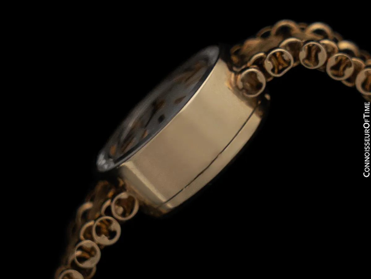 1980's Rolex Vintage Ladies Handwound Bracelet Watch with Box - 14K Gold