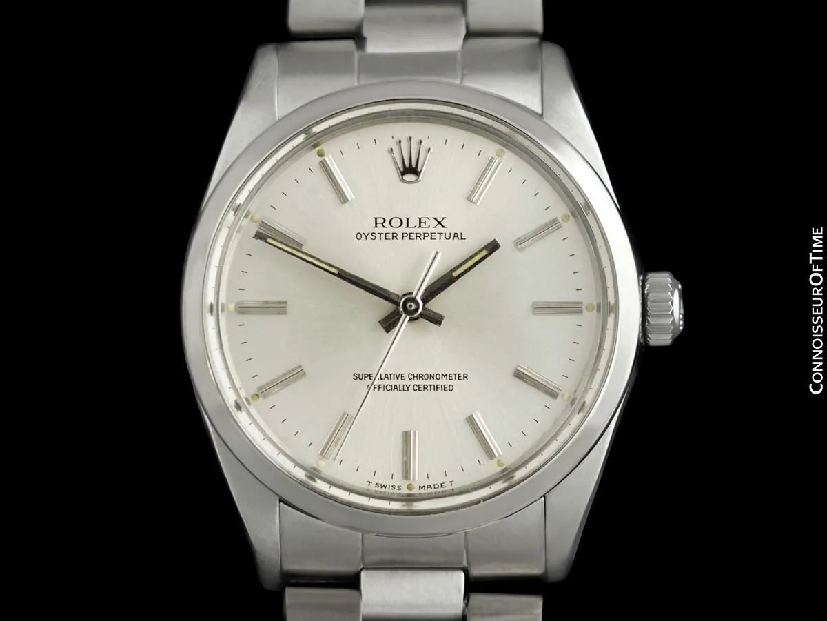 1988 Rolex Oyster Perpetual Vintage Mens Watch, Ref. 1002 - Stainless Steel