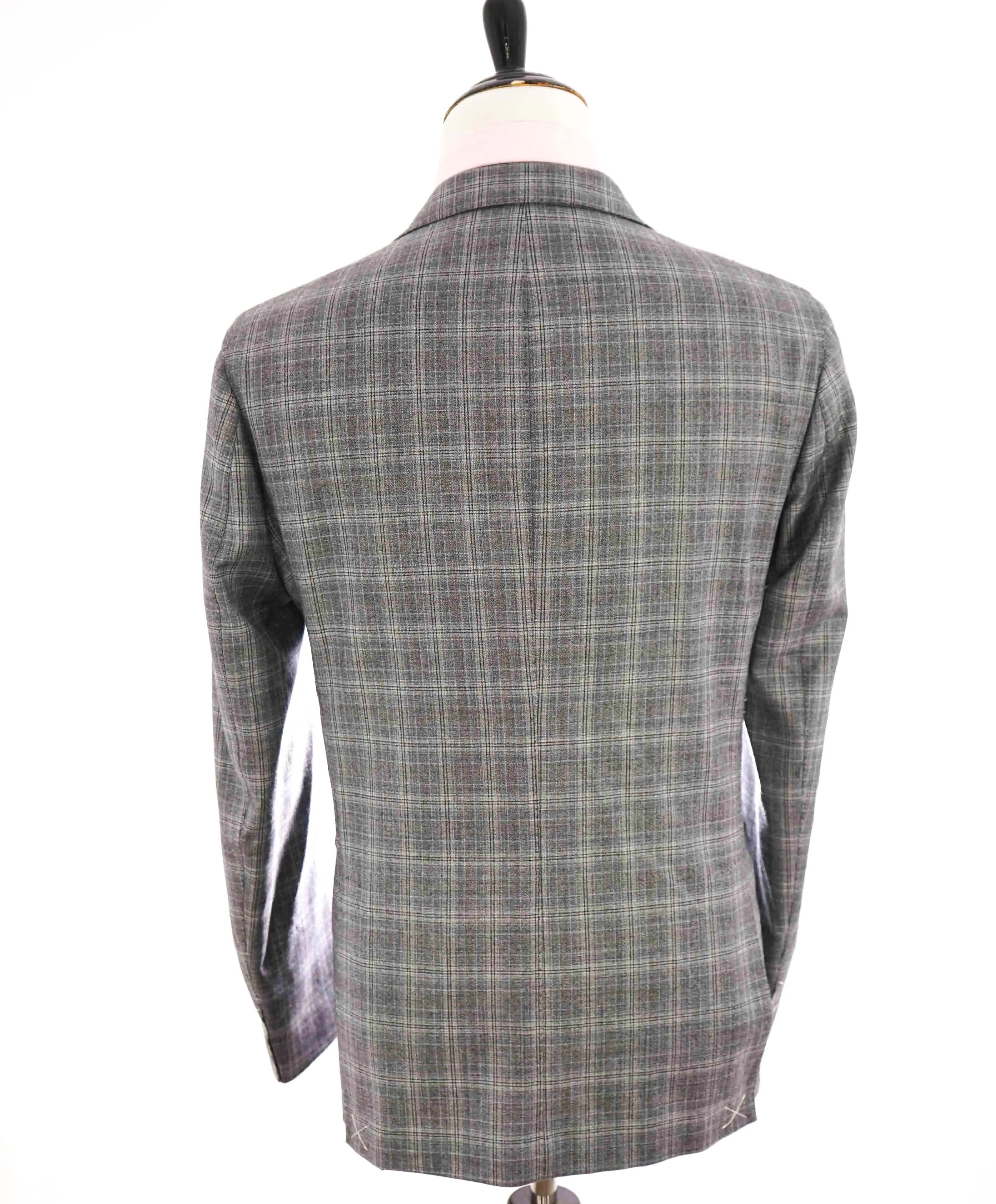 $1,995 ELEVENTY - "PLATINUM LABEL" Check Plaid Gray Classic Suit - 44 (54 EU)