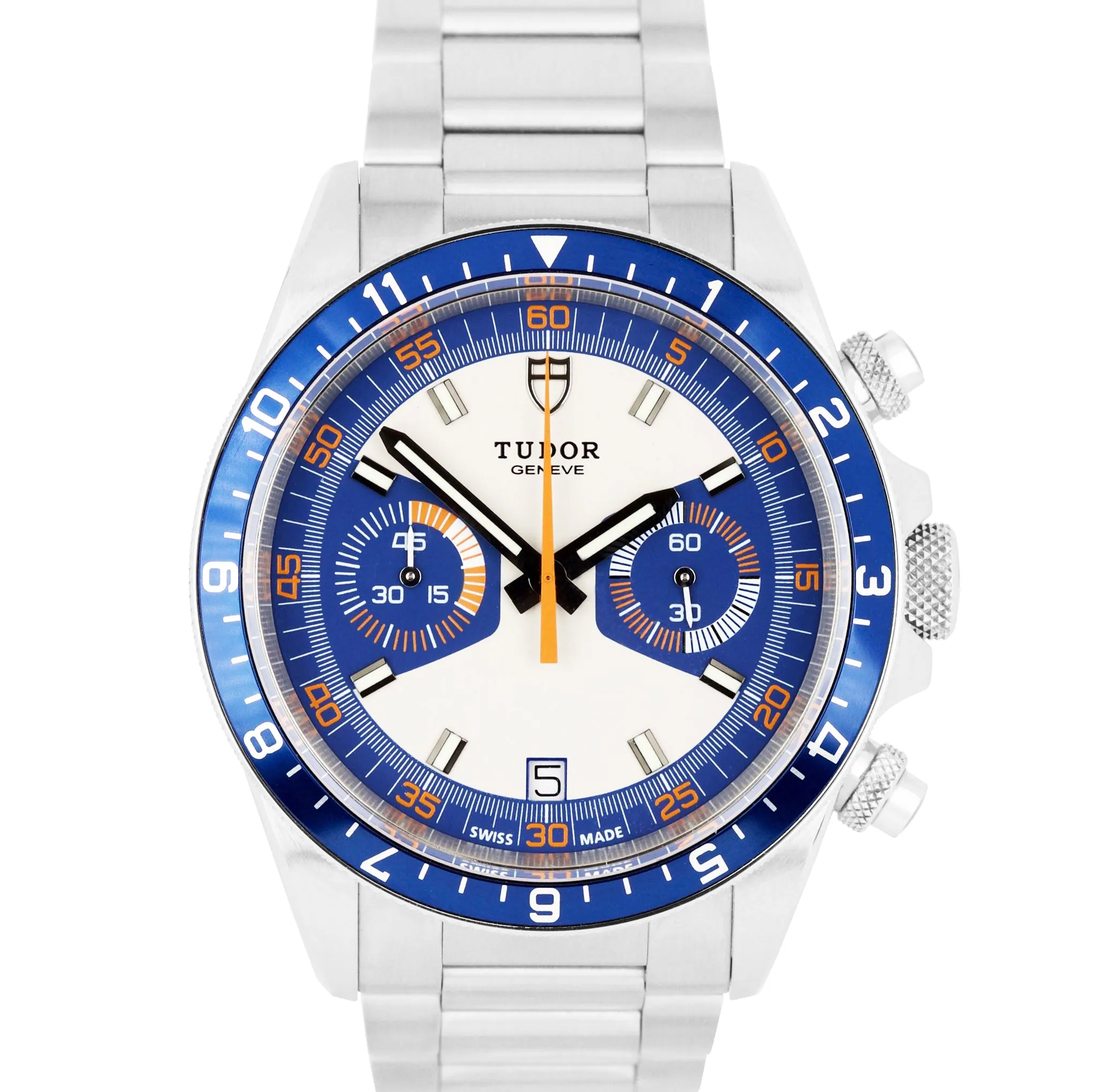 2020 UNPOLISHED Tudor Heritage Chrono 42 BLUE Chronograph Watch 70330 B FULL SET