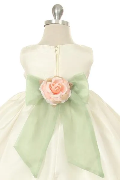 219 Poly Silk Organza Sash Classic Baby Dress (White Dress)