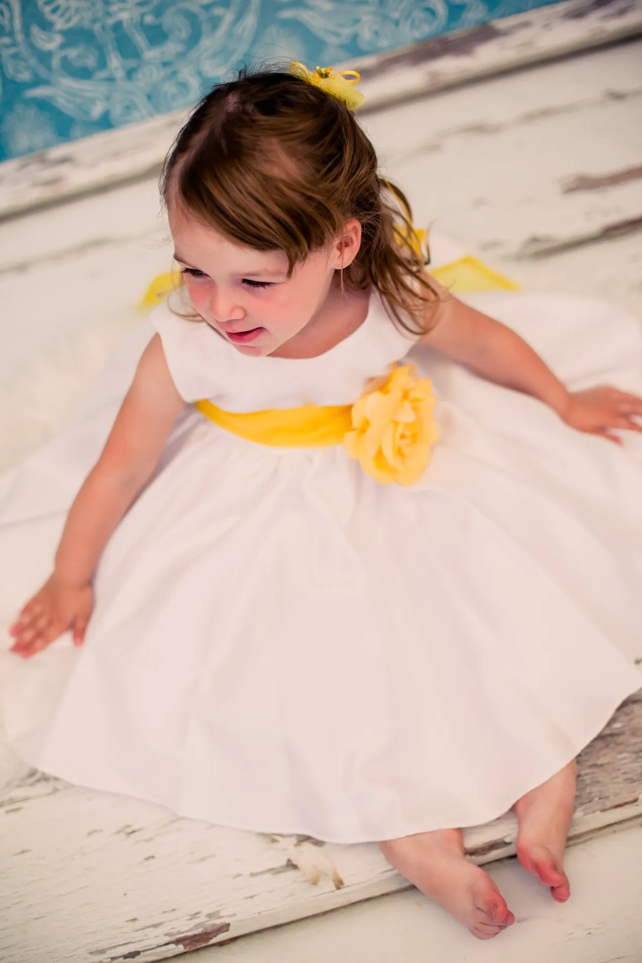 219 Poly Silk Organza Sash Classic Baby Dress (White Dress)