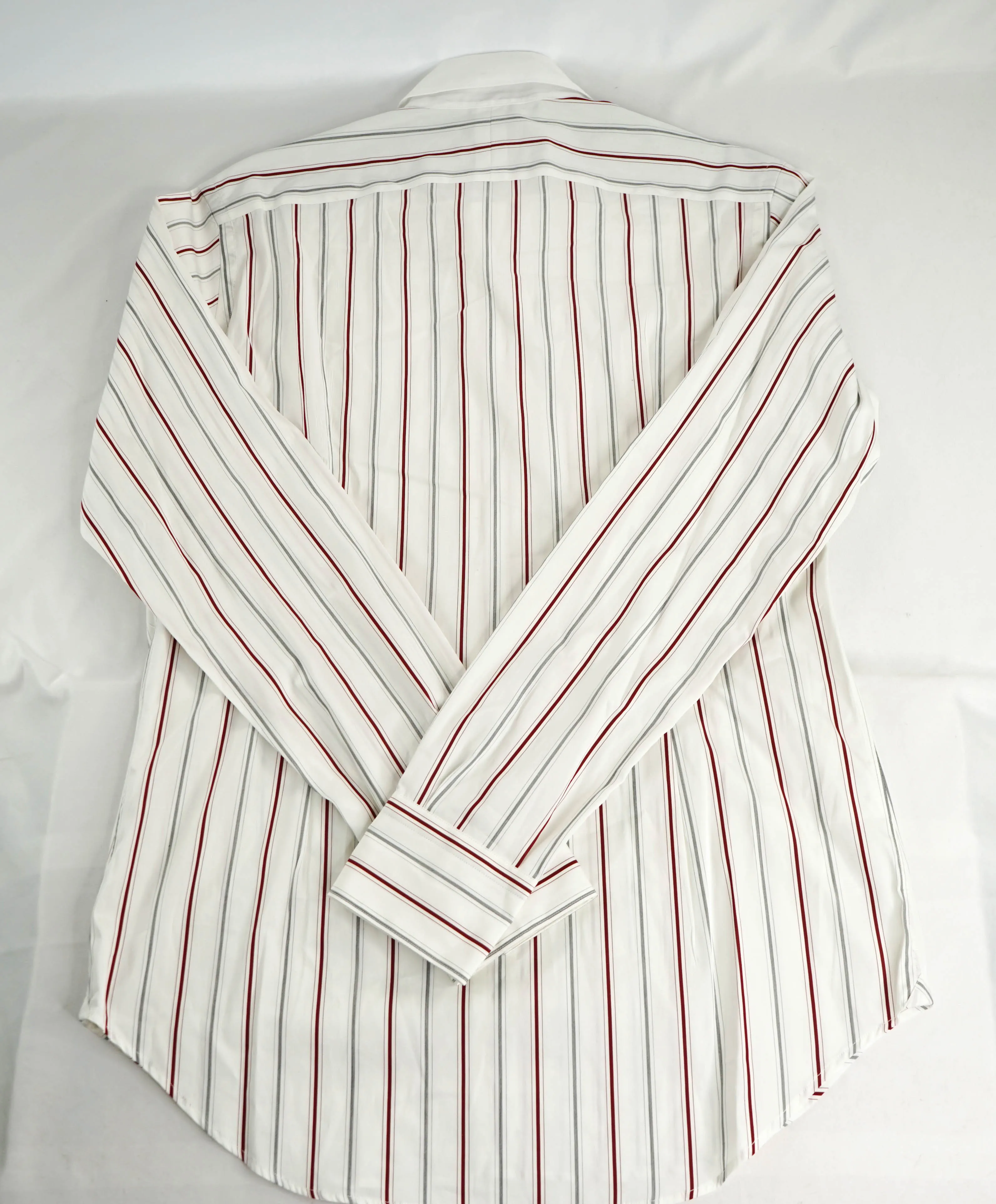 $395 ELEVENTY - Gray/White *Wide Spread Contrast Collar* Button Dress Shirt - M