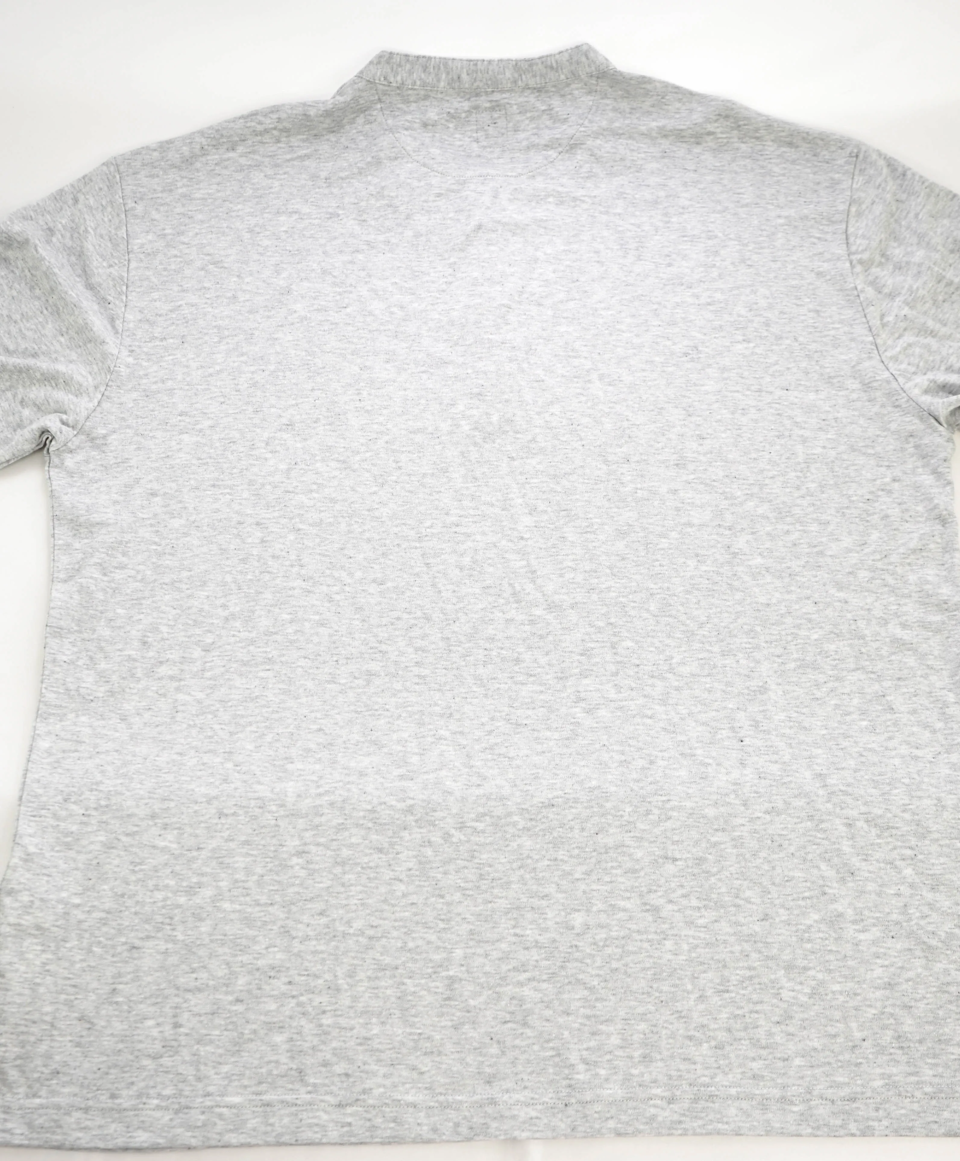 $395 ELEVENTY - Logo COTTON/LINEN Henley T-Shirt Gray - L