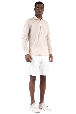 $395 ELEVENTY -Neutral *POPOVER* Wide Spread Button Dress Shirt - XXL (43)