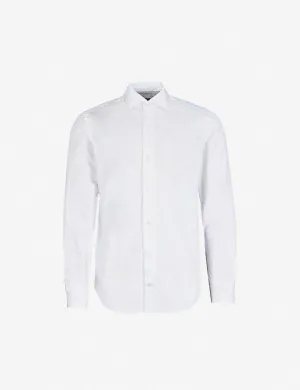 $395 ELEVENTY - *Spread Collar* Slim-Cotton Poplin White Dress Shirt - XL
