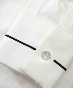 $395 ELEVENTY - TIPPED White Button Down Long Sleeve Shirt Cotton - Multiple Sizes