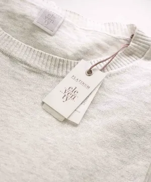 $495 ELEVENTY - Gray / Ivory Crewneck Block Stripe ATHLEISURE Sweater - XXL