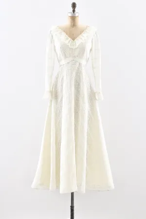 70s Courthouse Dress / M