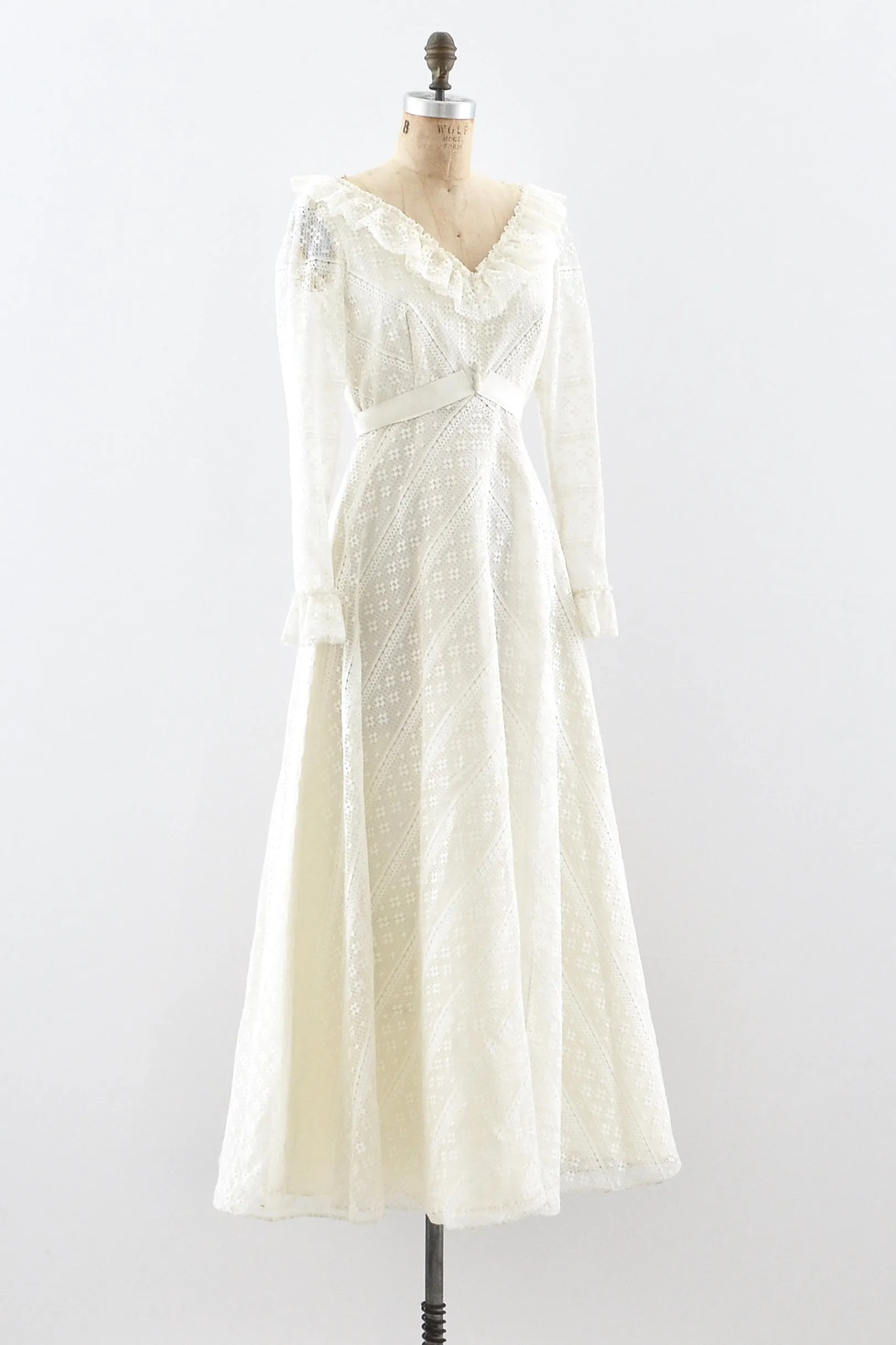 70s Courthouse Dress / M