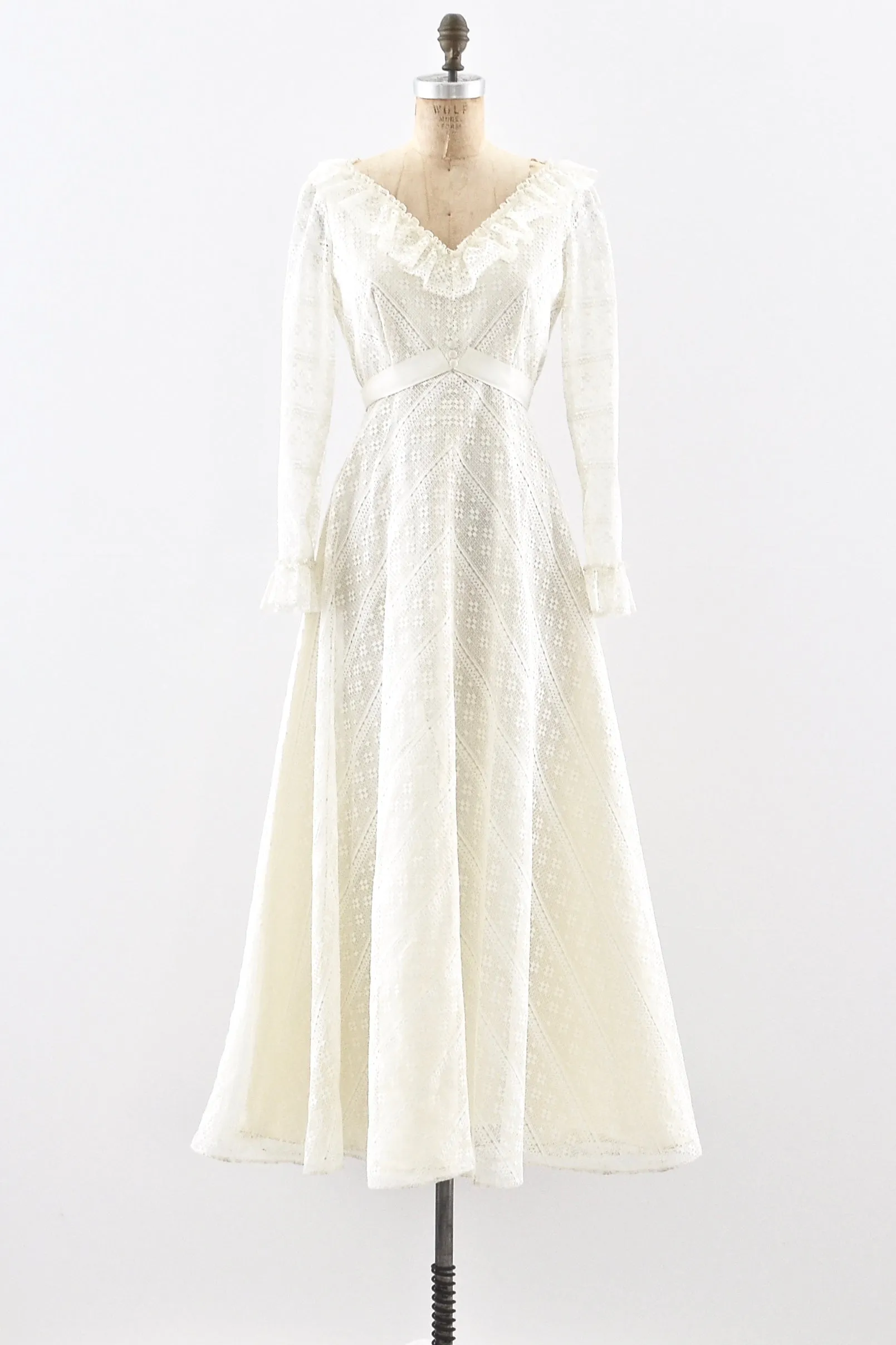70s Courthouse Dress / M