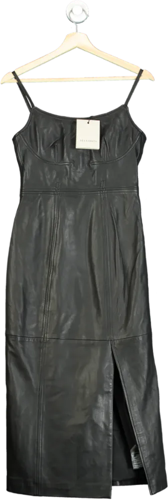 AllSaints Black Norlene Lea Dress UK 6