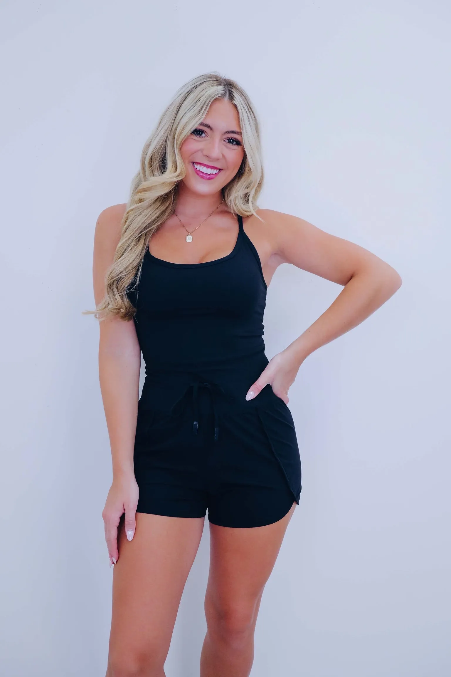 Amanda Active Cross Back Romper - 3 Colors