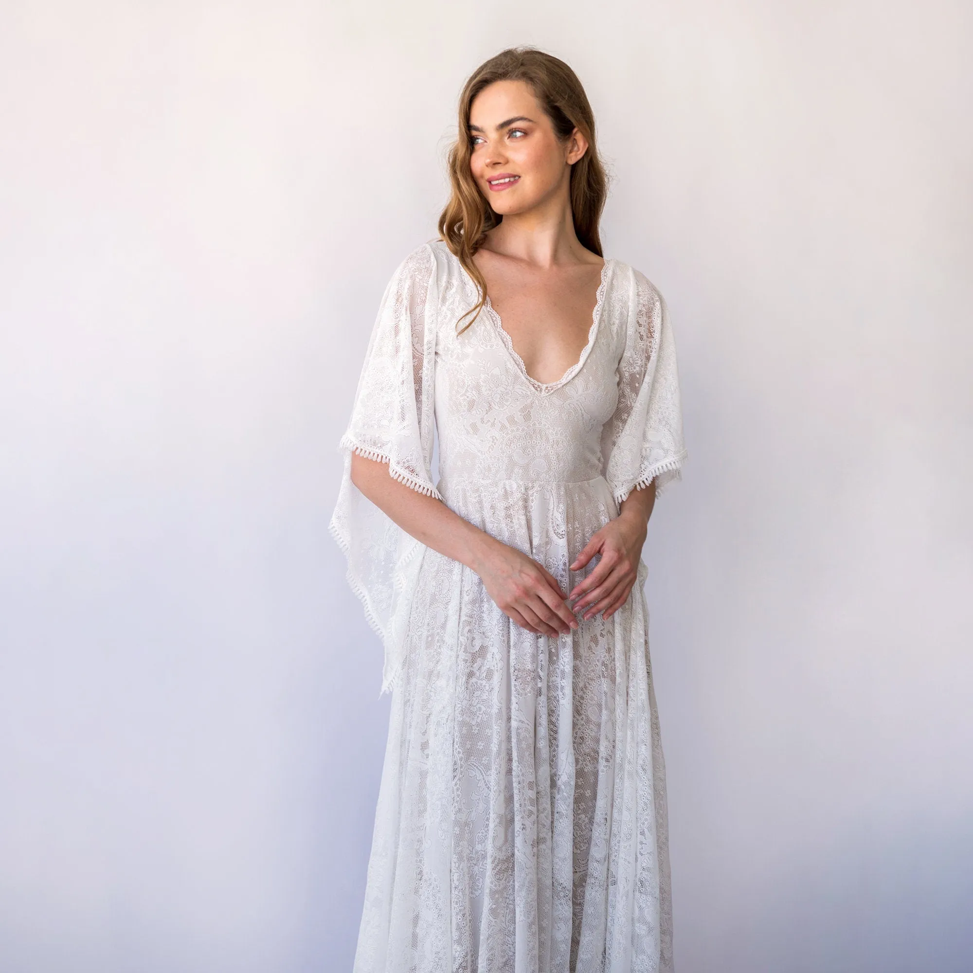 Angel Sleeves Pearly Dress #1468