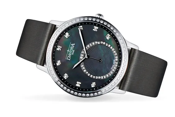 Audrey Quartz Swiss-Made Black Ladies Dress Watch 16755785