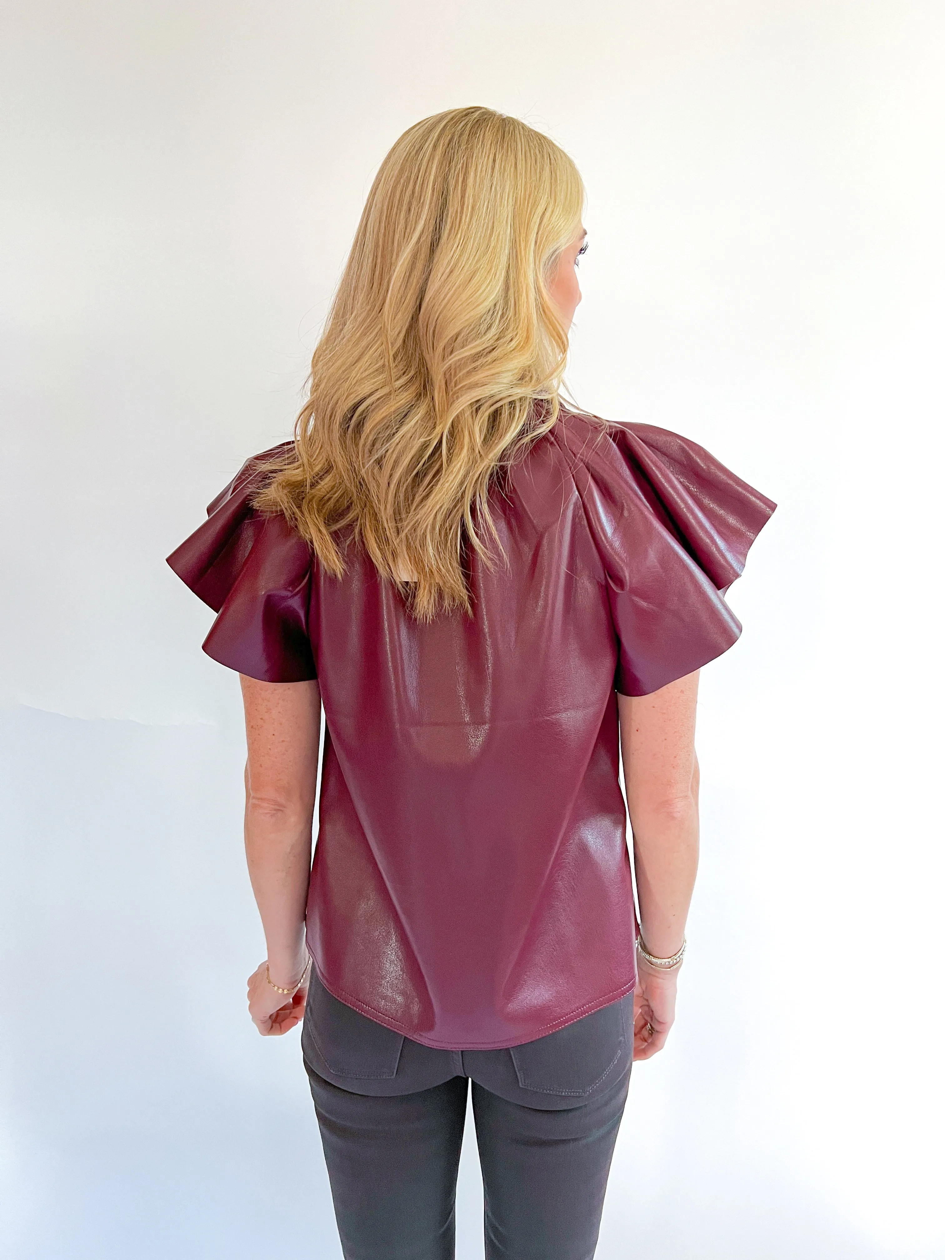 Badia Faux Leather Top