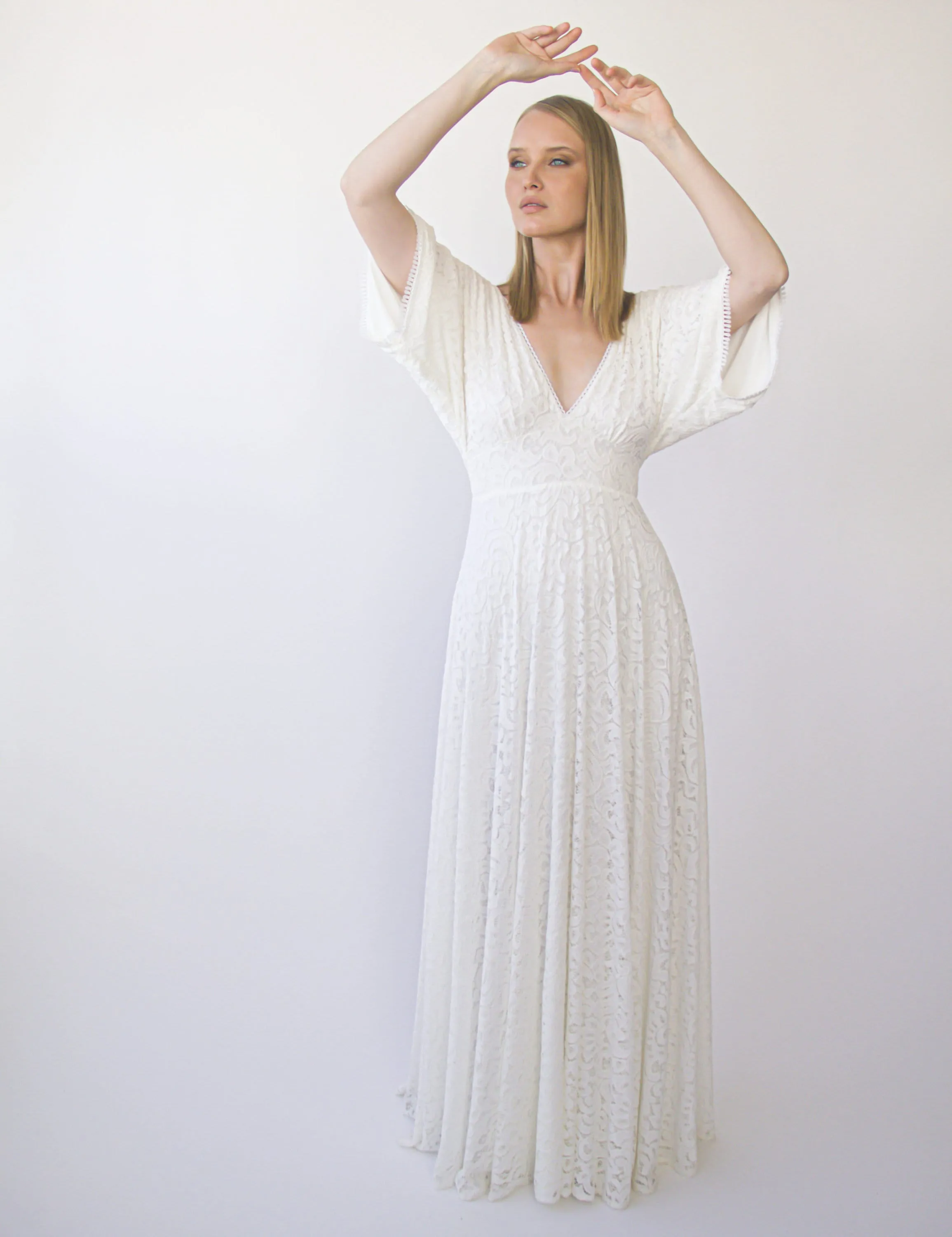 Bat Sleeves Pearly Dress #1382