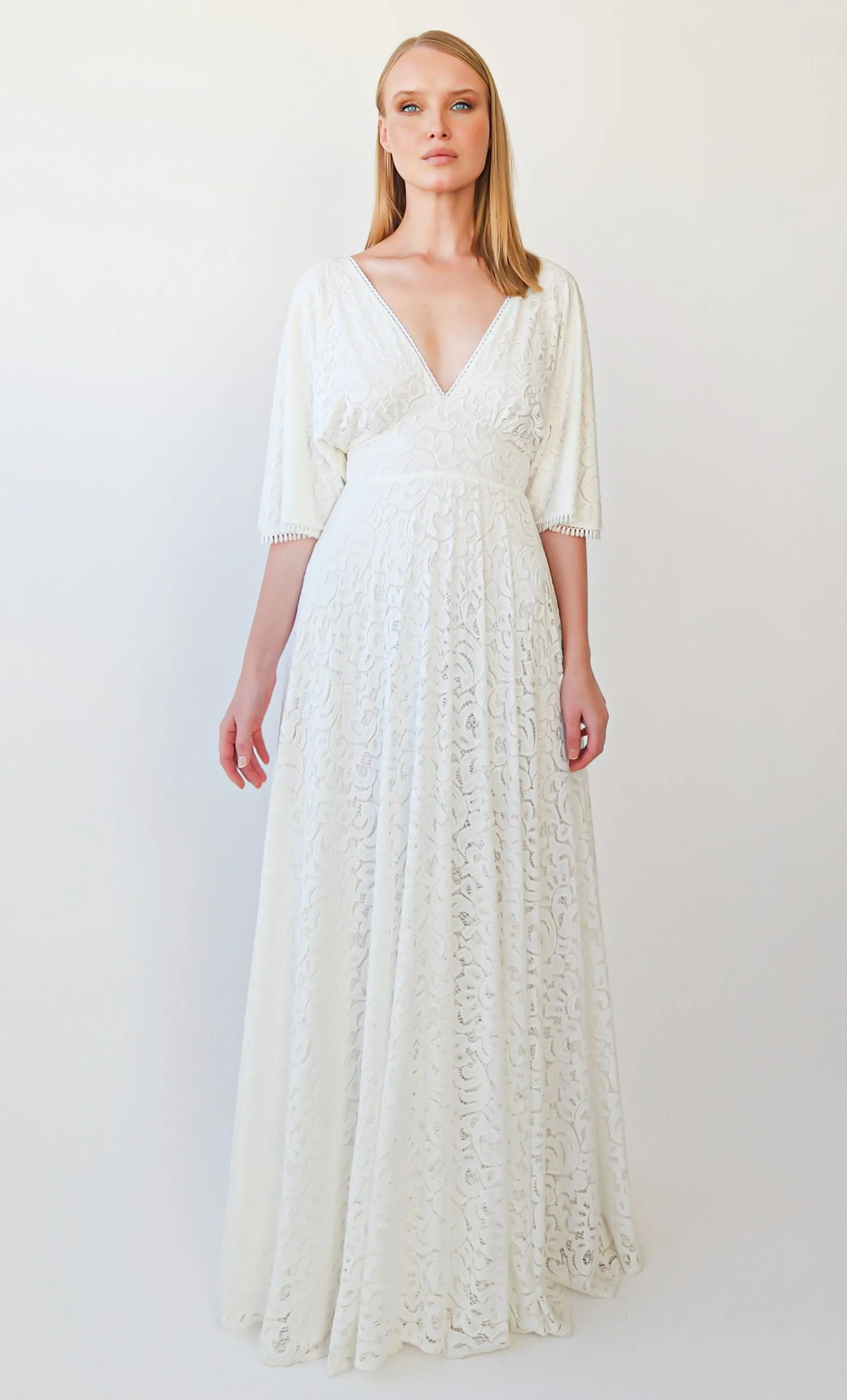 Bat Sleeves Pearly Dress #1382