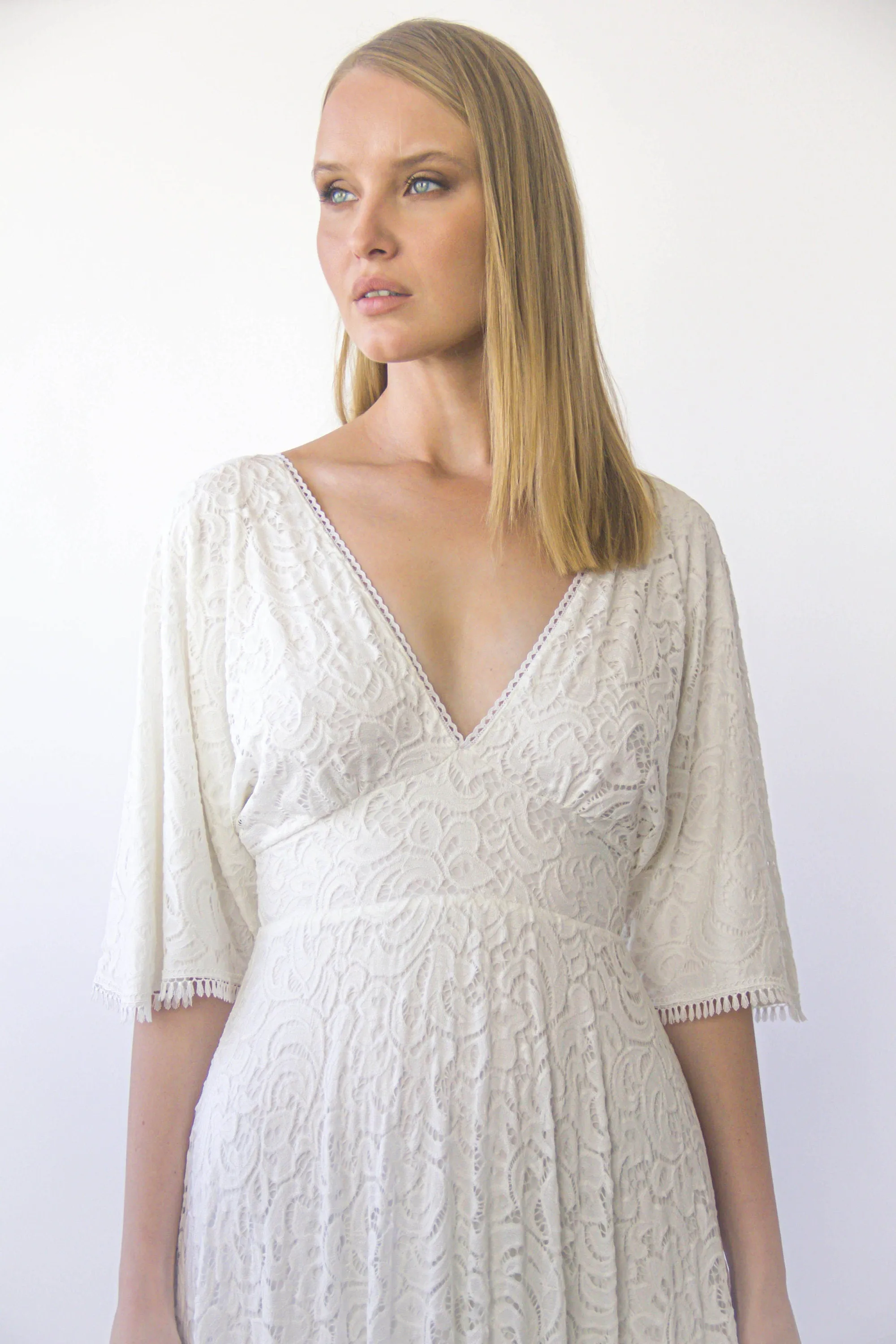Bat Sleeves Pearly Dress #1382