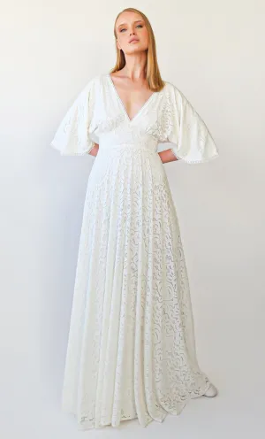 Bat Sleeves Pearly Dress #1382