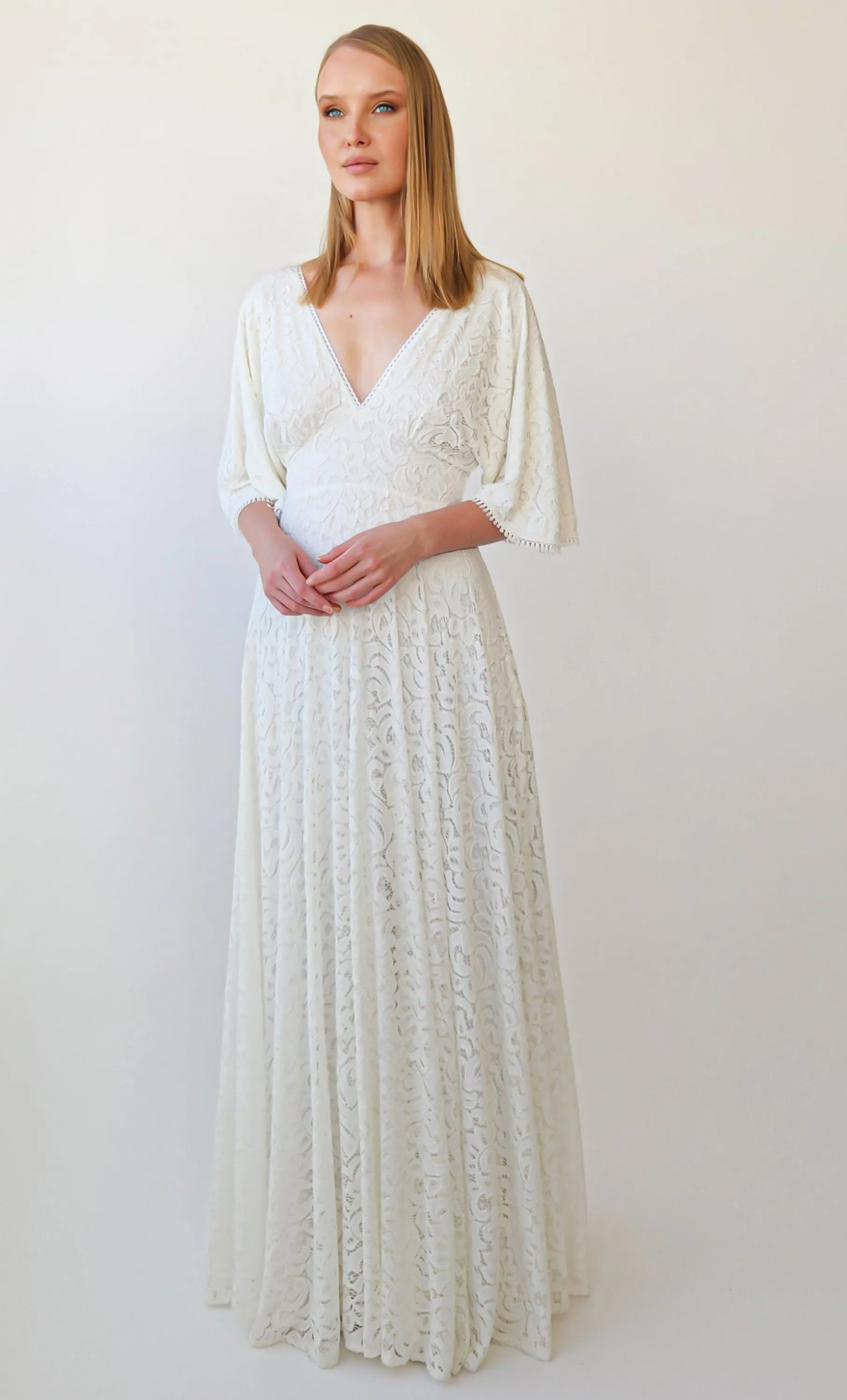 Bat Sleeves Pearly Dress #1382