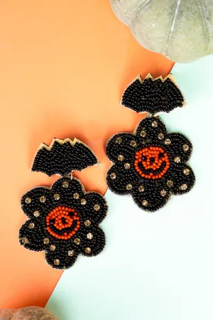 Bats and Blooms Seed Bead Earrings