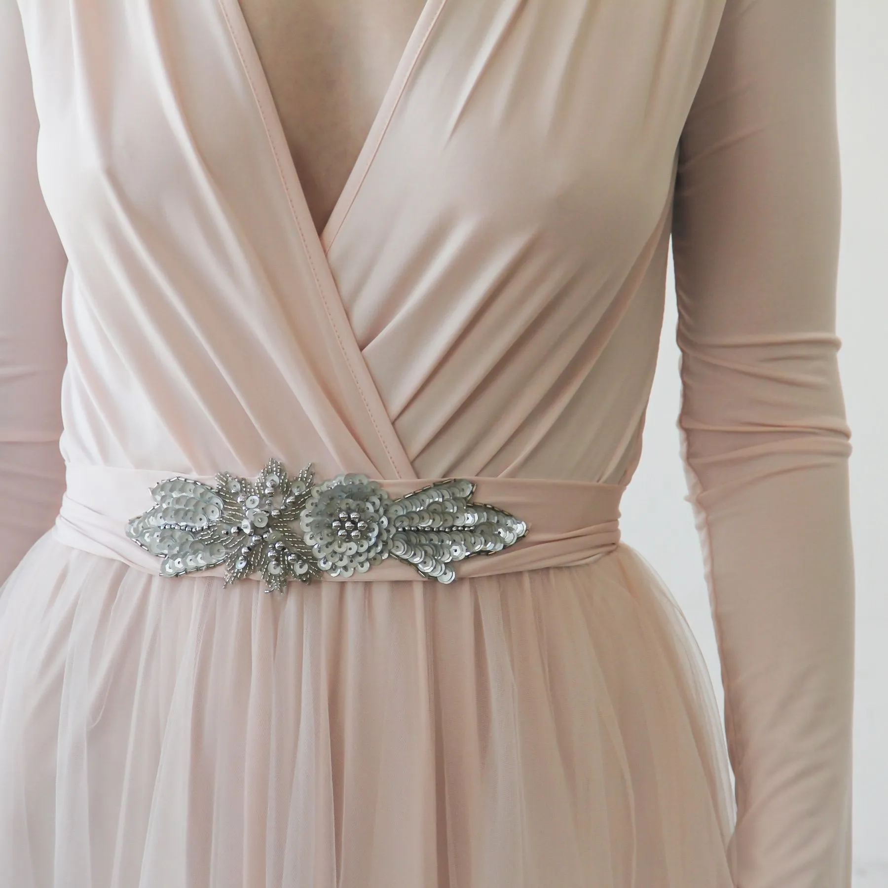 Beaded Fabric Sash #4003