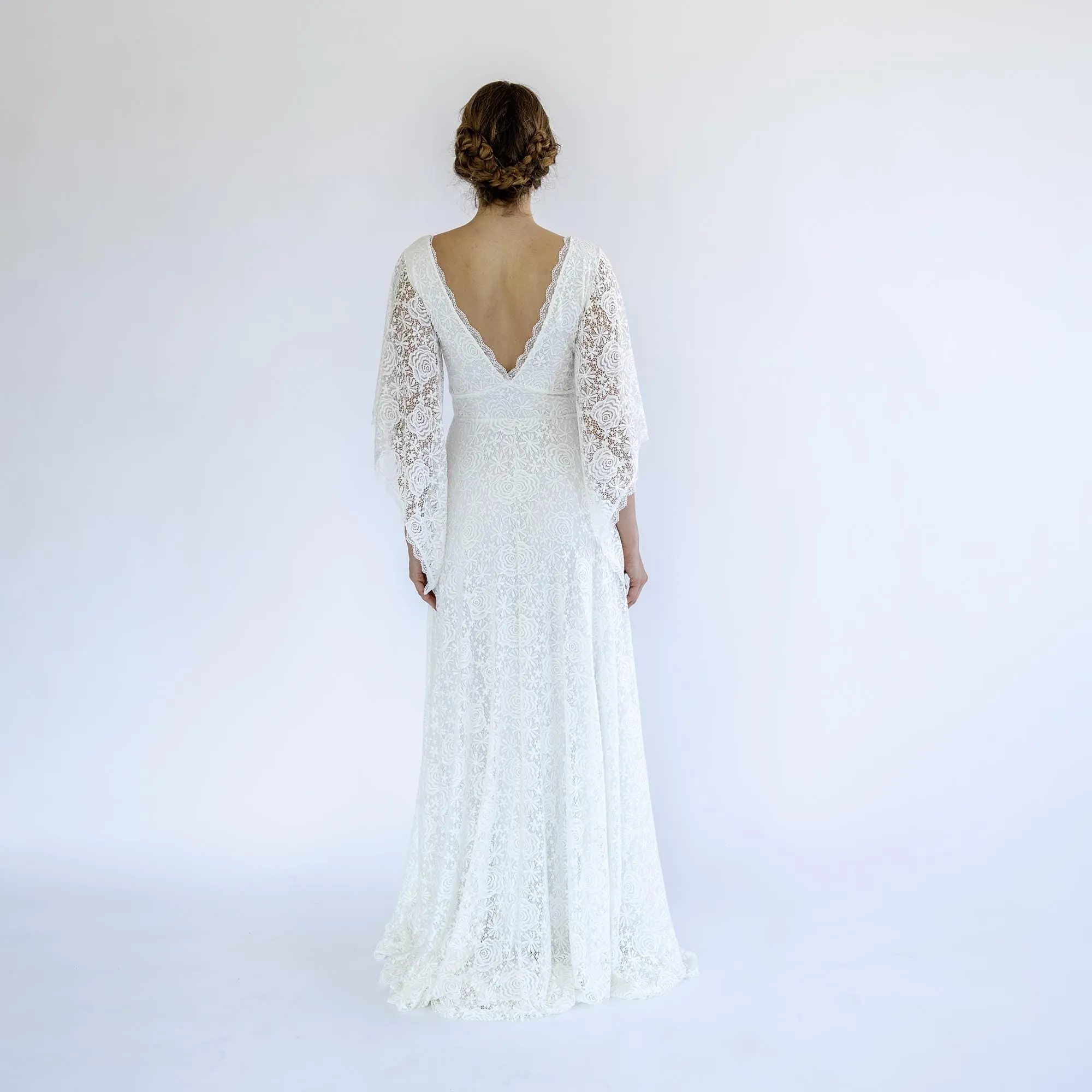 Bell Sleeve Wedding Dress #1490