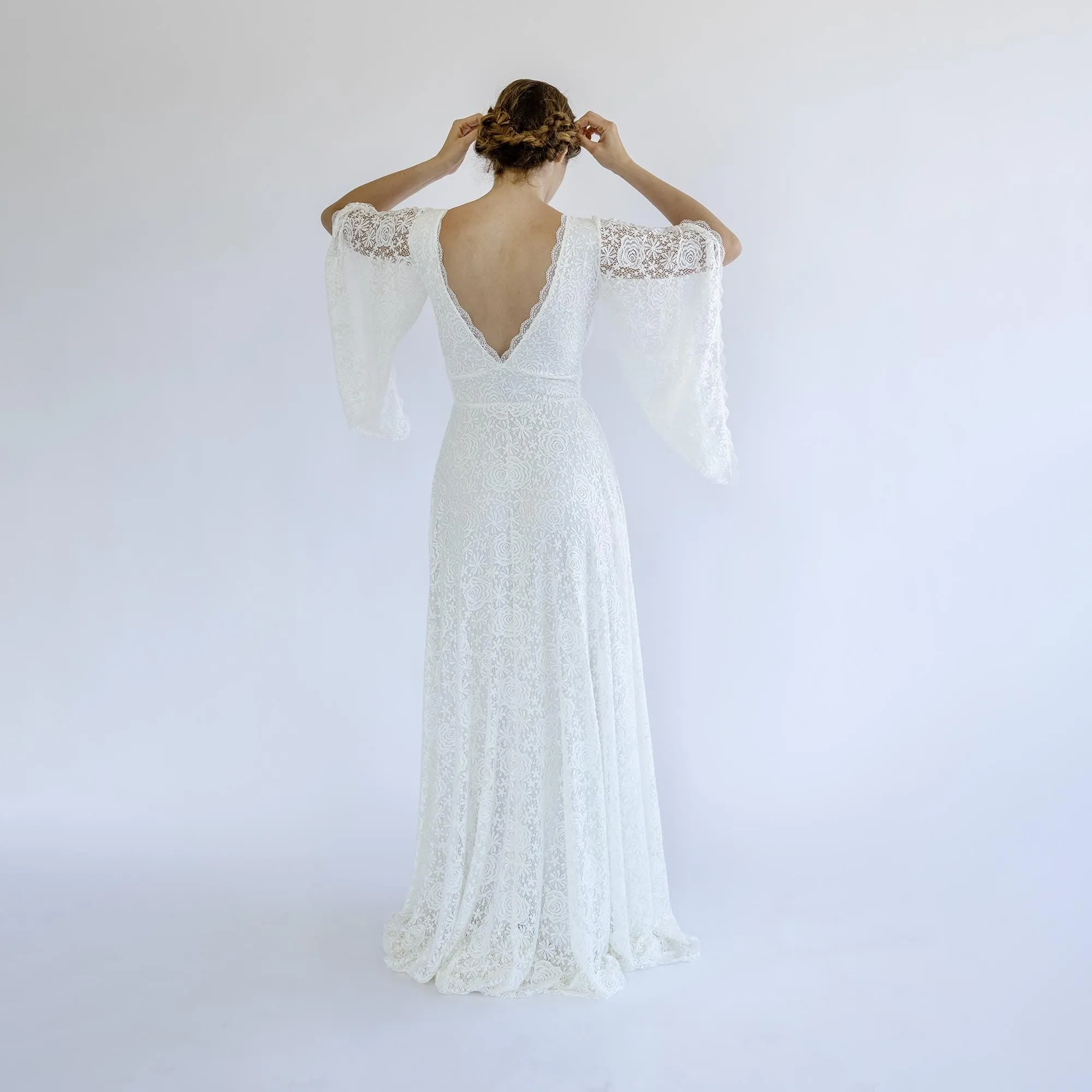 Bell Sleeve Wedding Dress #1490