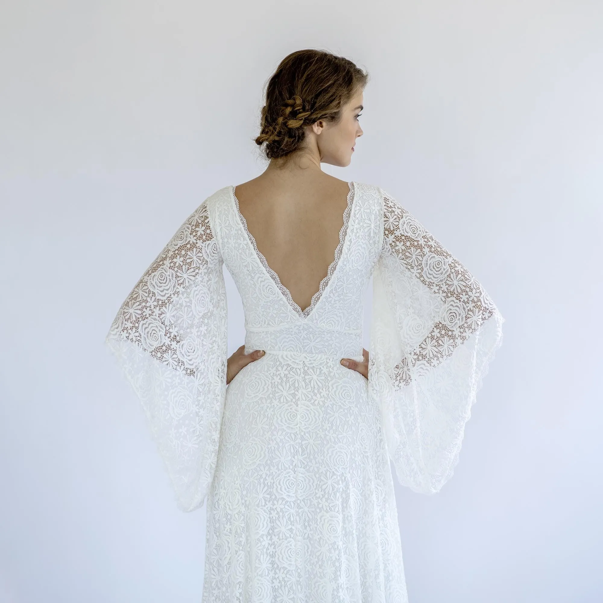 Bell Sleeve Wedding Dress #1490