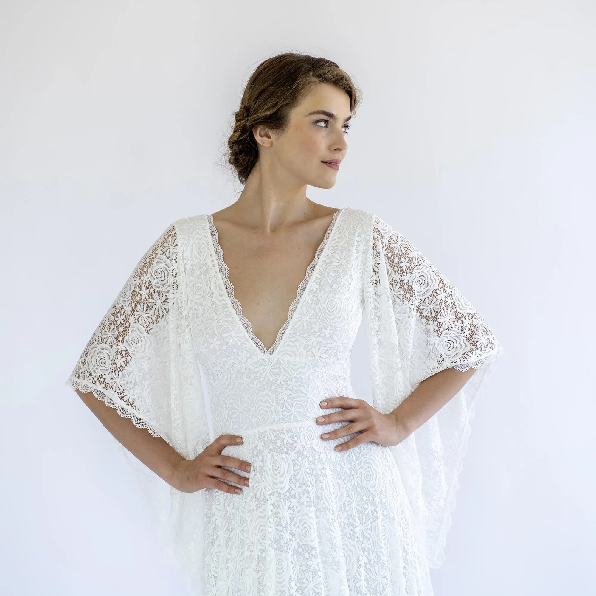 Bell Sleeve Wedding Dress #1490