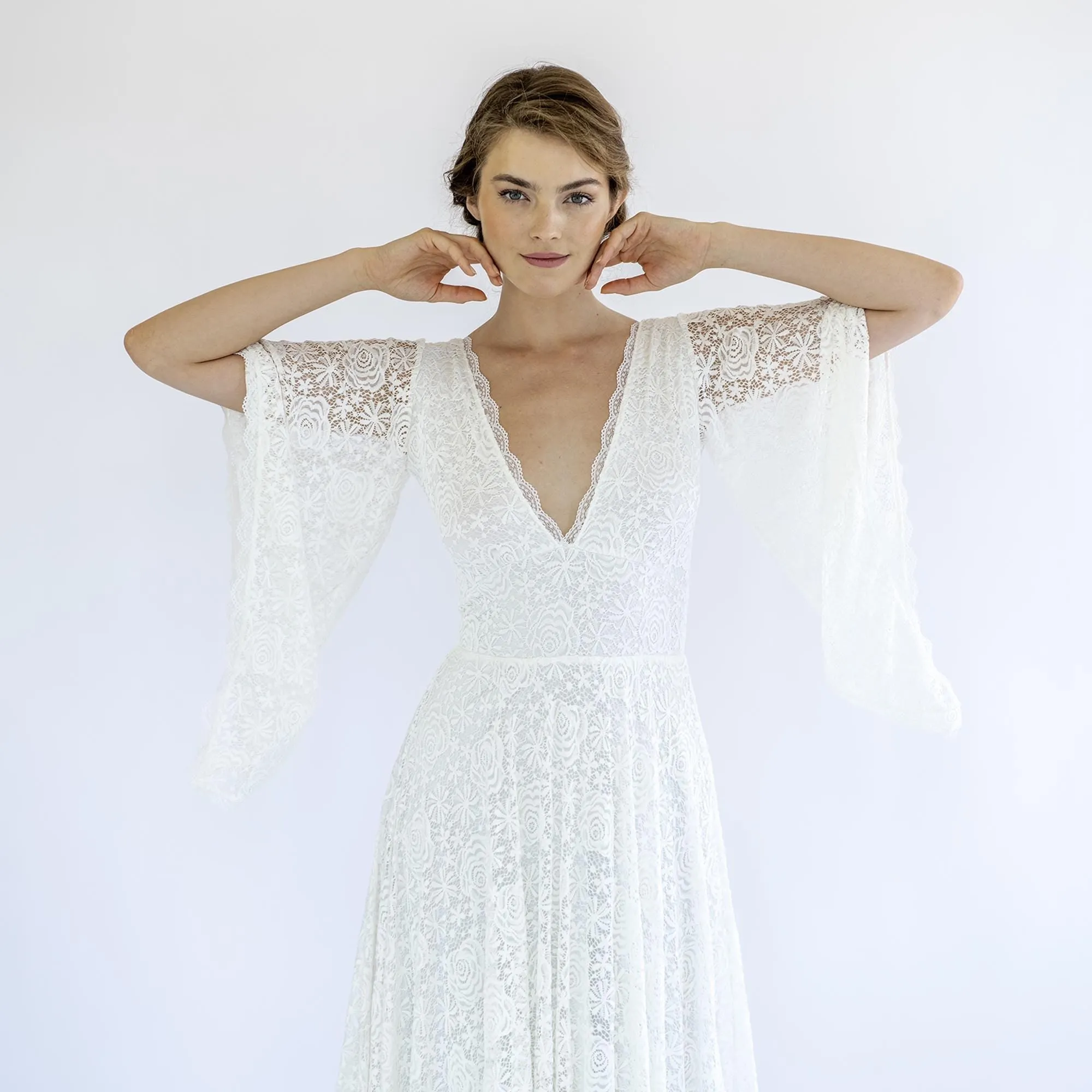 Bell Sleeve Wedding Dress #1490