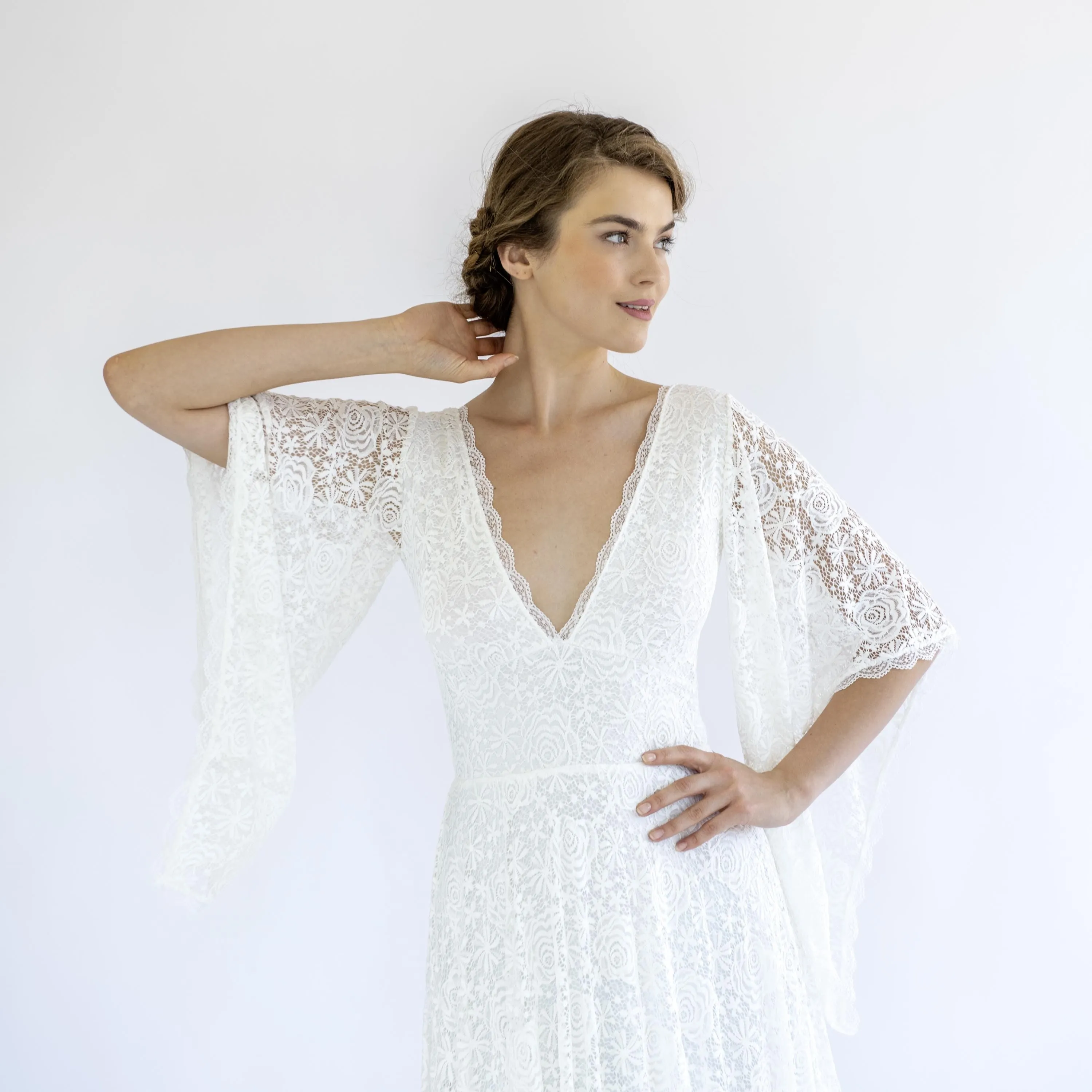 Bell Sleeve Wedding Dress #1490
