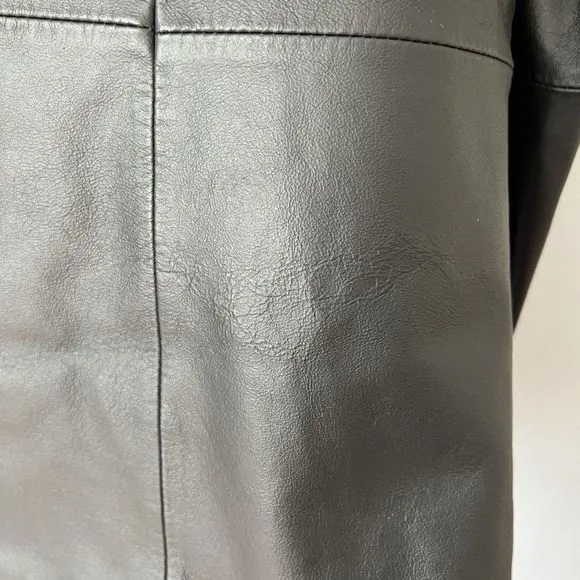Bernardo Womens Black Leather Jacket Petite Large