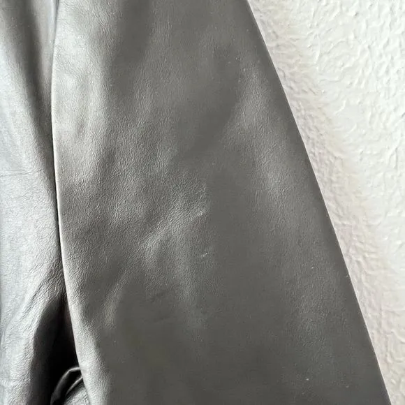 Bernardo Womens Black Leather Jacket Petite Large