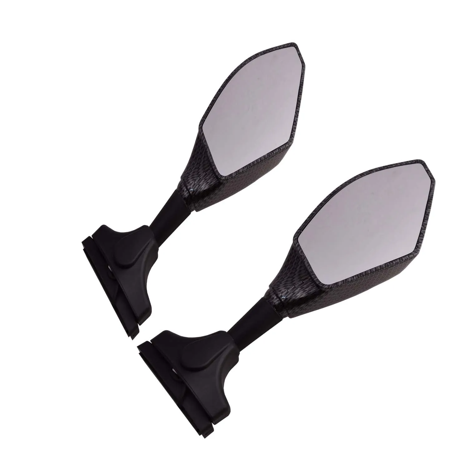 Bike Visor Mirror with Side led Indicator Carbon
