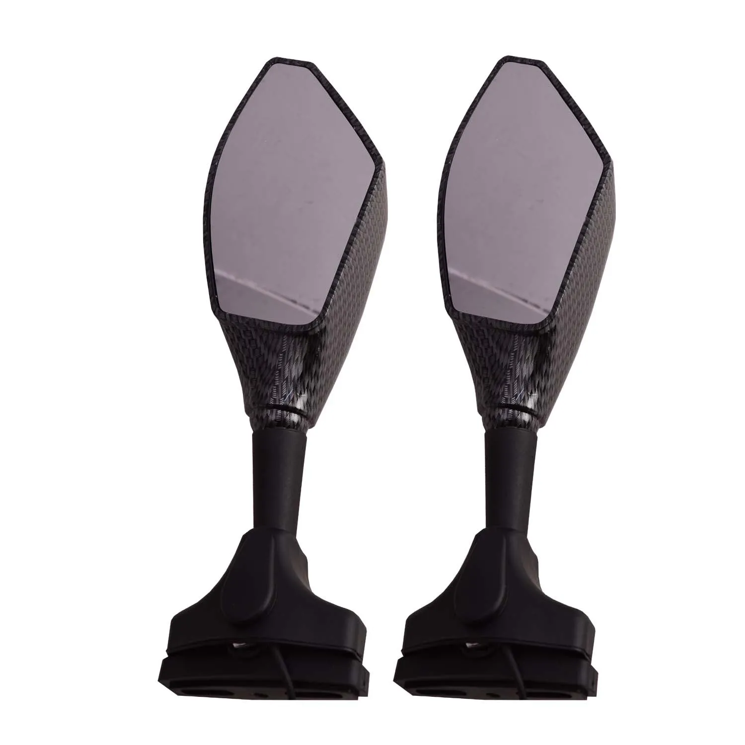 Bike Visor Mirror with Side led Indicator Carbon