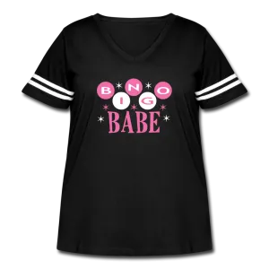 Bingo Babe Women's Curvy V-Neck Sporty Shirt