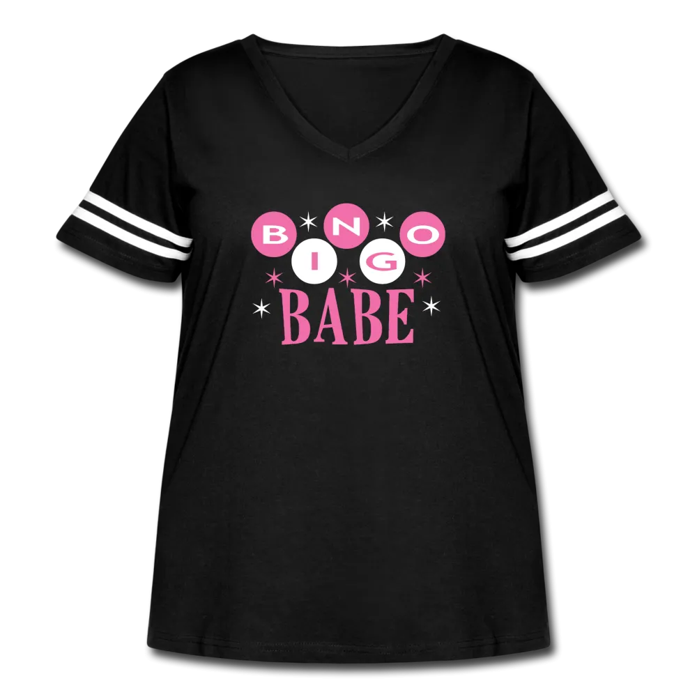 Bingo Babe Women's Curvy V-Neck Sporty Shirt